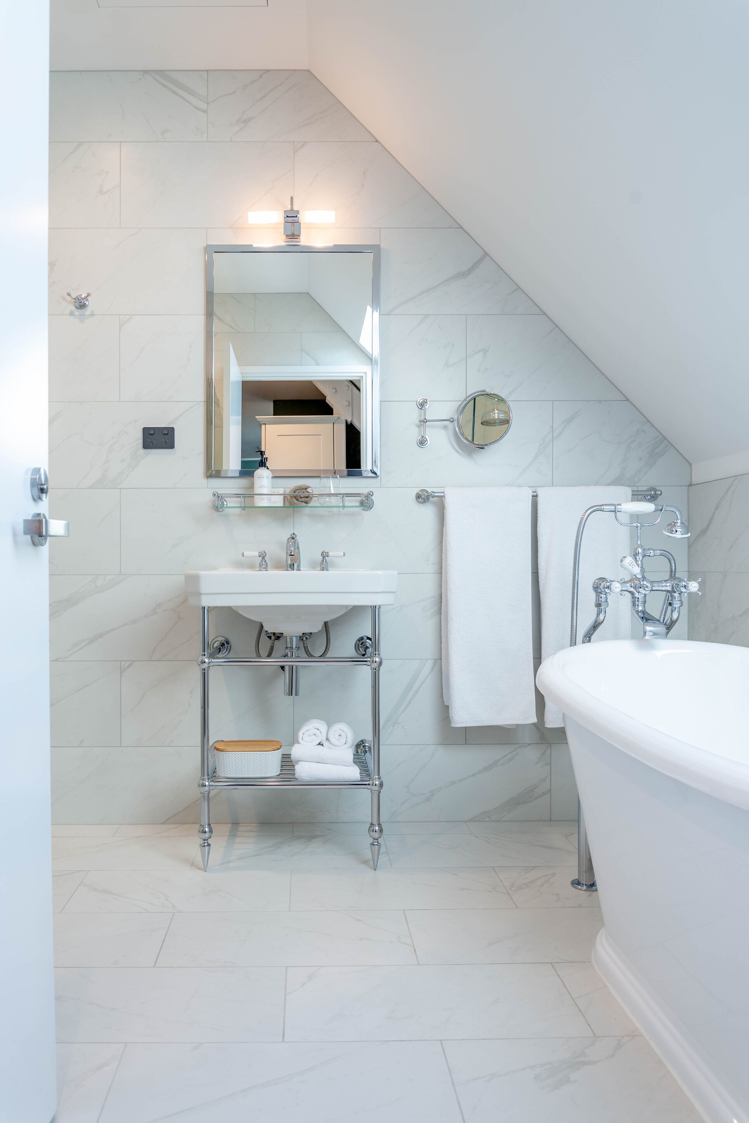 royal skylight room | bathroom | shower, rainfall showerhead, free toiletries, hair dryer