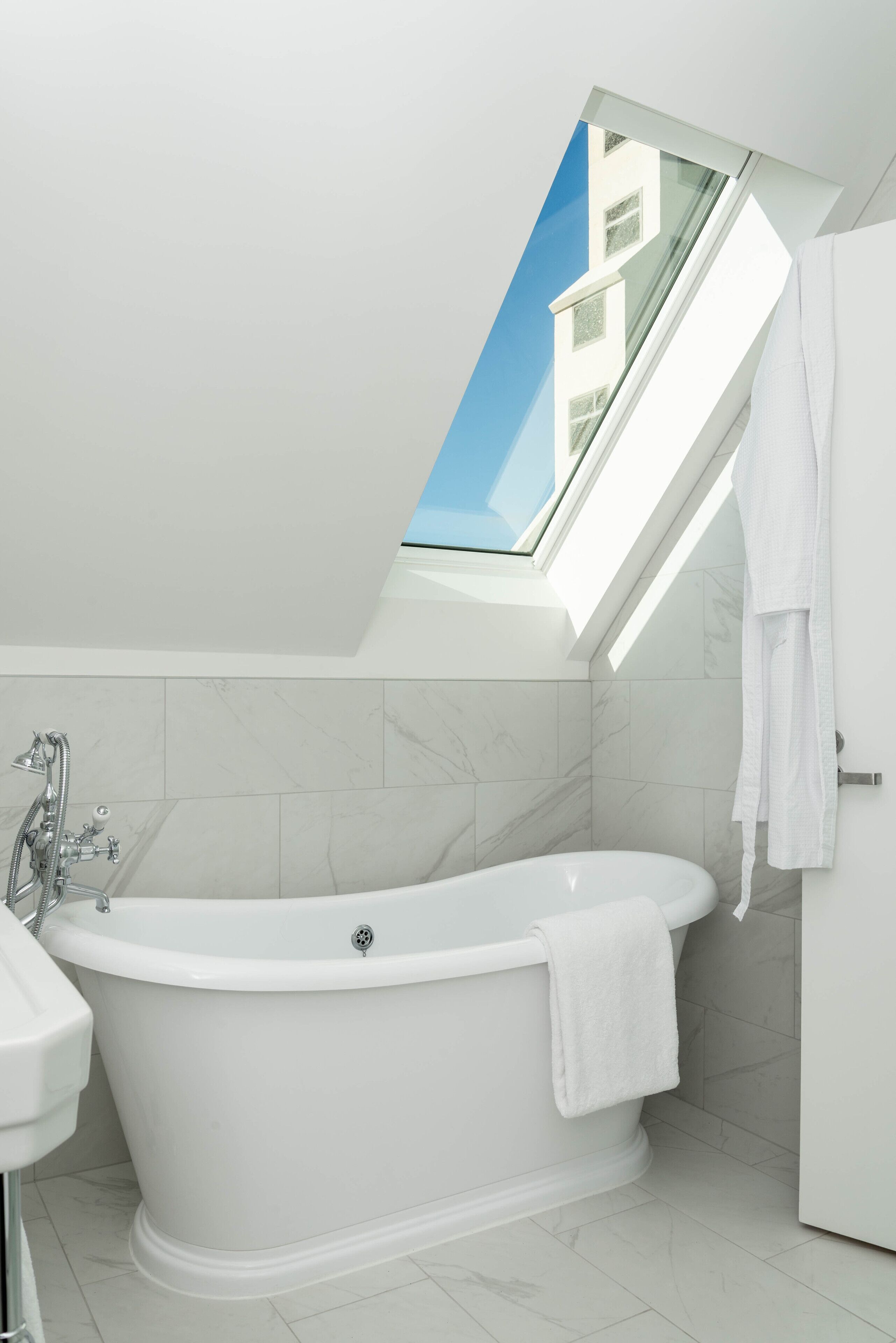 royal skylight room | bathroom | shower, rainfall showerhead, free toiletries, hair dryer