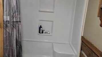Bathtub, hair dryer, towels, soap