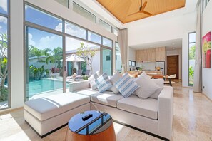 2 Bedroom Deluxe Pool Villa | Living area | TV
