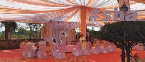 Outdoor banquet area