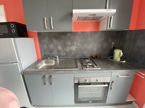 Fridge, microwave, oven, stovetop - Central T2 with Wi-Fi in La Roche-Posay, Near Shops and Thermal Baths (La Roche-Posay)
