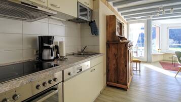 Kühlschrank, Mikrowelle, Herdplatte, Geschirrspüler
