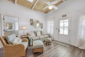 TV, DVD player - Canal Front Beach House with Dock, 2 Porches, 2 Dens, Short Block from Beach (Pawleys Island)