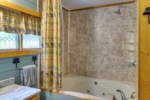 Hair dryer, towels - Cozy Creekside Cabin w/ Fire Pit & Views! (Hayesville)