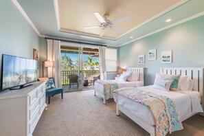 2 bedrooms, iron/ironing board, travel crib, internet