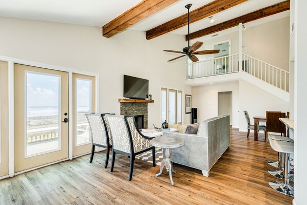 TV, DVD player, stereo