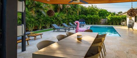 Outdoor pool, a heated pool