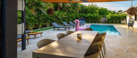 Outdoor pool, a heated pool