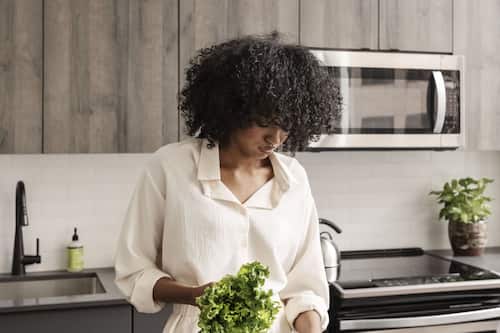 Full-size fridge, microwave, oven, stovetop