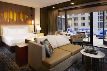 Premium bedding, minibar, in-room safe, desk at Hard Rock Hotel New York - Partner of ALL Accor