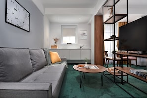 Suite Junior, 1 chambre | Cuisine privée | Lave-vaisselle, cafetière/bouilloire