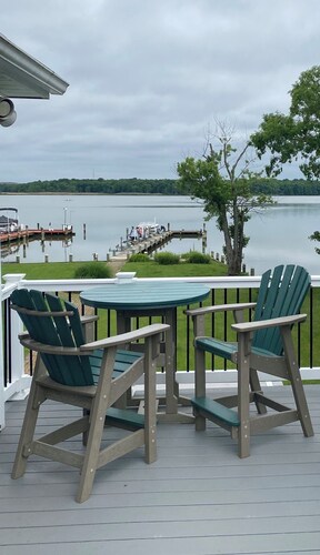 Waterfront Oasis w/ Private Dock, Firepit, Arcade & Sunset Views