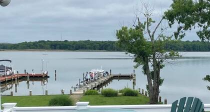 Waterfront Oasis w/ Private Dock, Firepit, Arcade & Sunset Views