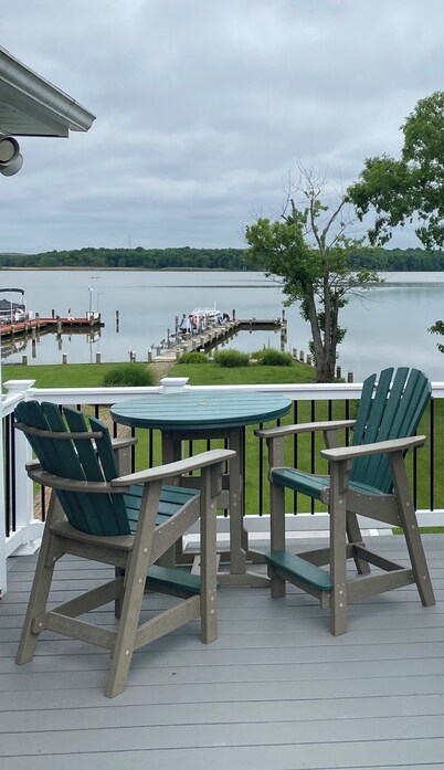 Waterfront Oasis w/ Private Dock, Firepit, Arcade & Sunset Views