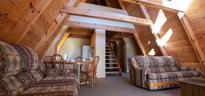 Chalet | Living area | Flat-screen TV - Bar M Resort and Campground (Branson West)