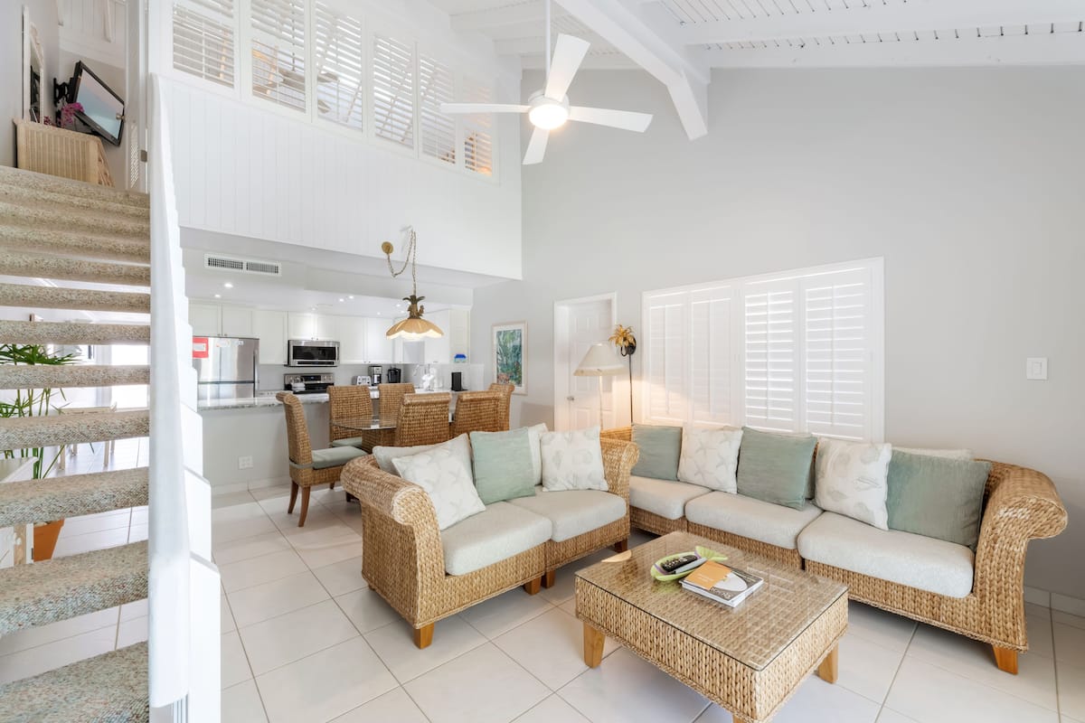 Villa, 3 Bedrooms, Oceanfront (Villa #47) | Living area | 40-inch flat-screen TV with cable channels, TV