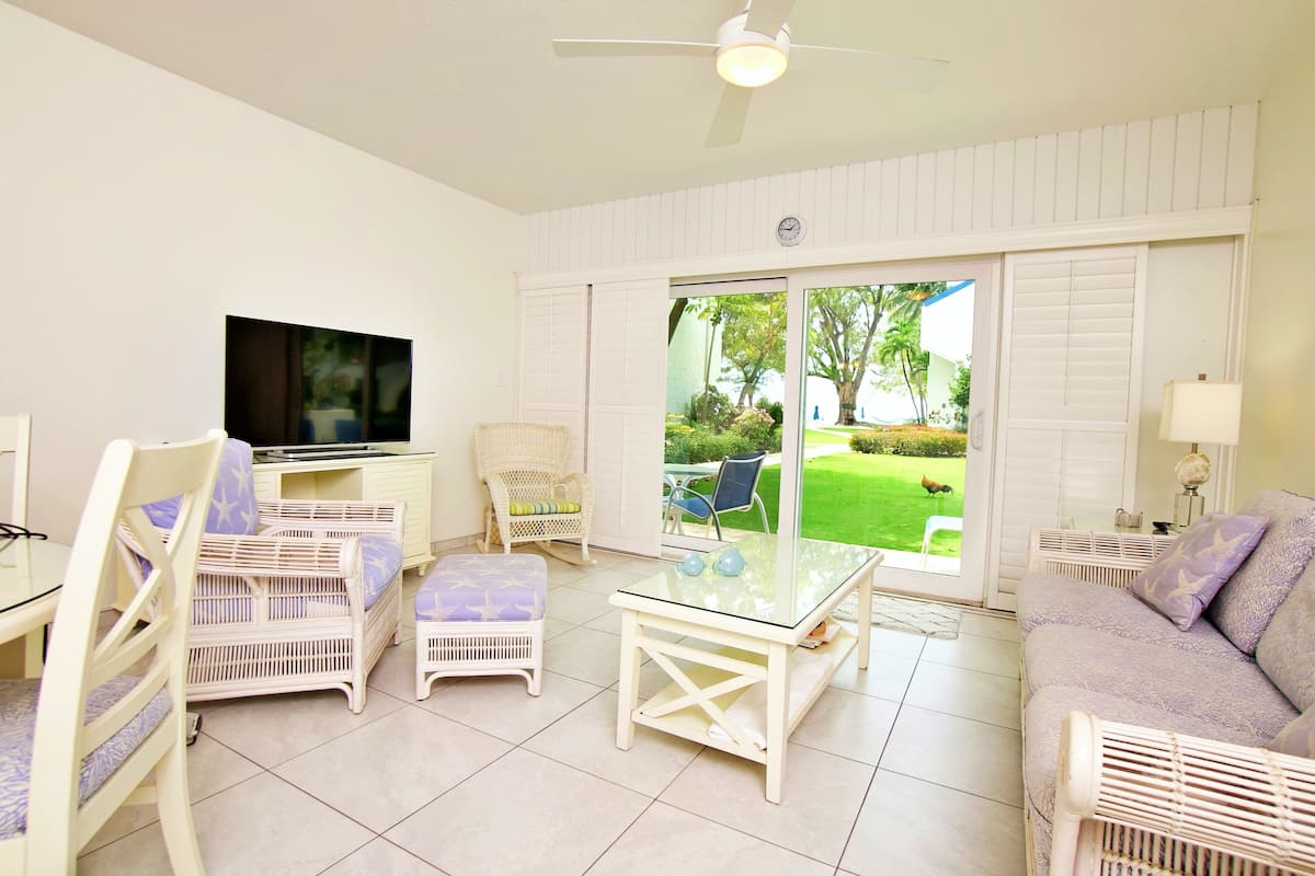 Villa, 1 Bedroom, Ocean View (Villa #20) | Living area | 40-inch flat-screen TV with cable channels, TV