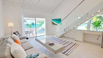 Villa, 2 Bedrooms, Ocean View (Villa #39) | Living area | 40-inch flat-screen TV with cable channels, TV