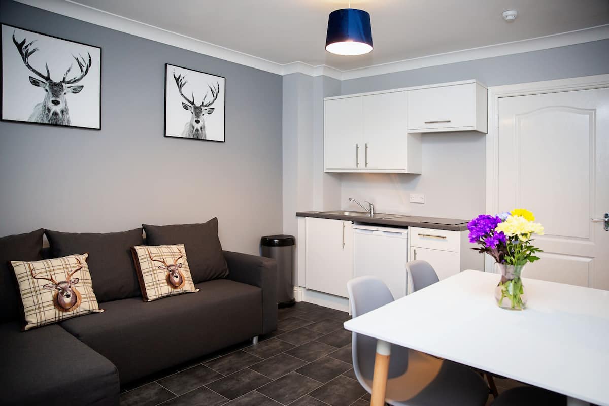 Apartment | 1 bedroom, blackout drapes, iron/ironing board, free WiFi