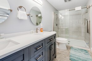 Hair dryer, towels