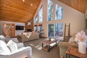 Smart TV, fireplace, table football, ping pong