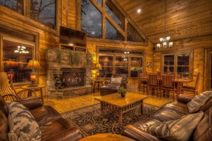 Chalet rustique, 3 chambres | Salle de séjour