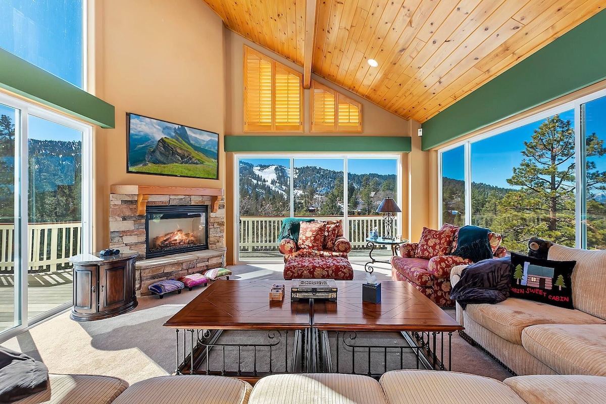 Photo 6 of Moonlight Mountain Retreat by Destination Big Bear: Custom Home! Amazing Lake and Ski Slope Views! HOT TUB! Foosball!