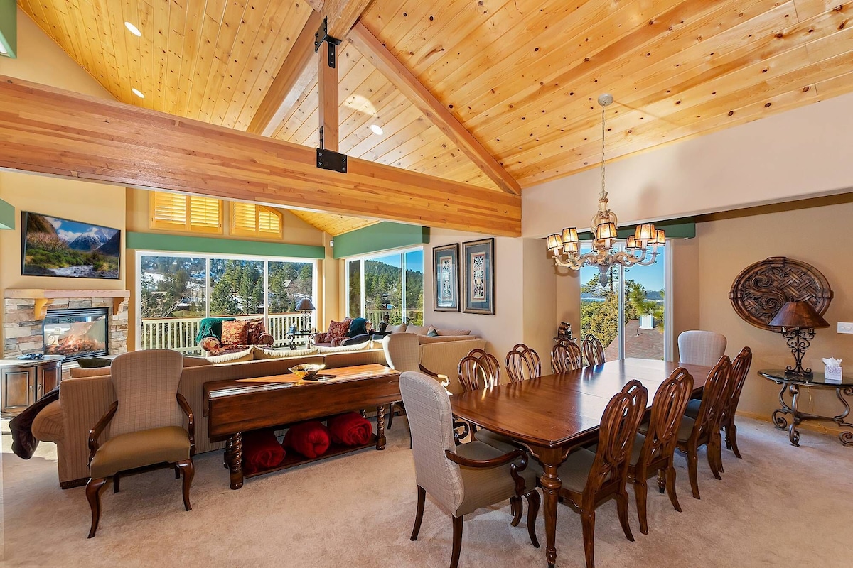 Photo 12 of Moonlight Mountain Retreat by Destination Big Bear: Custom Home! Amazing Lake and Ski Slope Views! HOT TUB! Foosball!