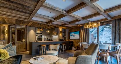 Luxurious Ski-in/Ski-out Apartment with 3 Bedrooms, Terrace & Spa Access in Les Allues