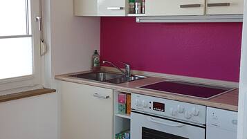 Fridge, microwave, stovetop, dishwasher