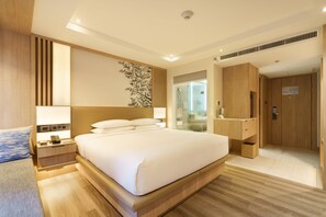 Premier Room, 1 King Bed with Sofa bed, Non Smoking, City View | In-room safe, desk, laptop workspace, iron/ironing board