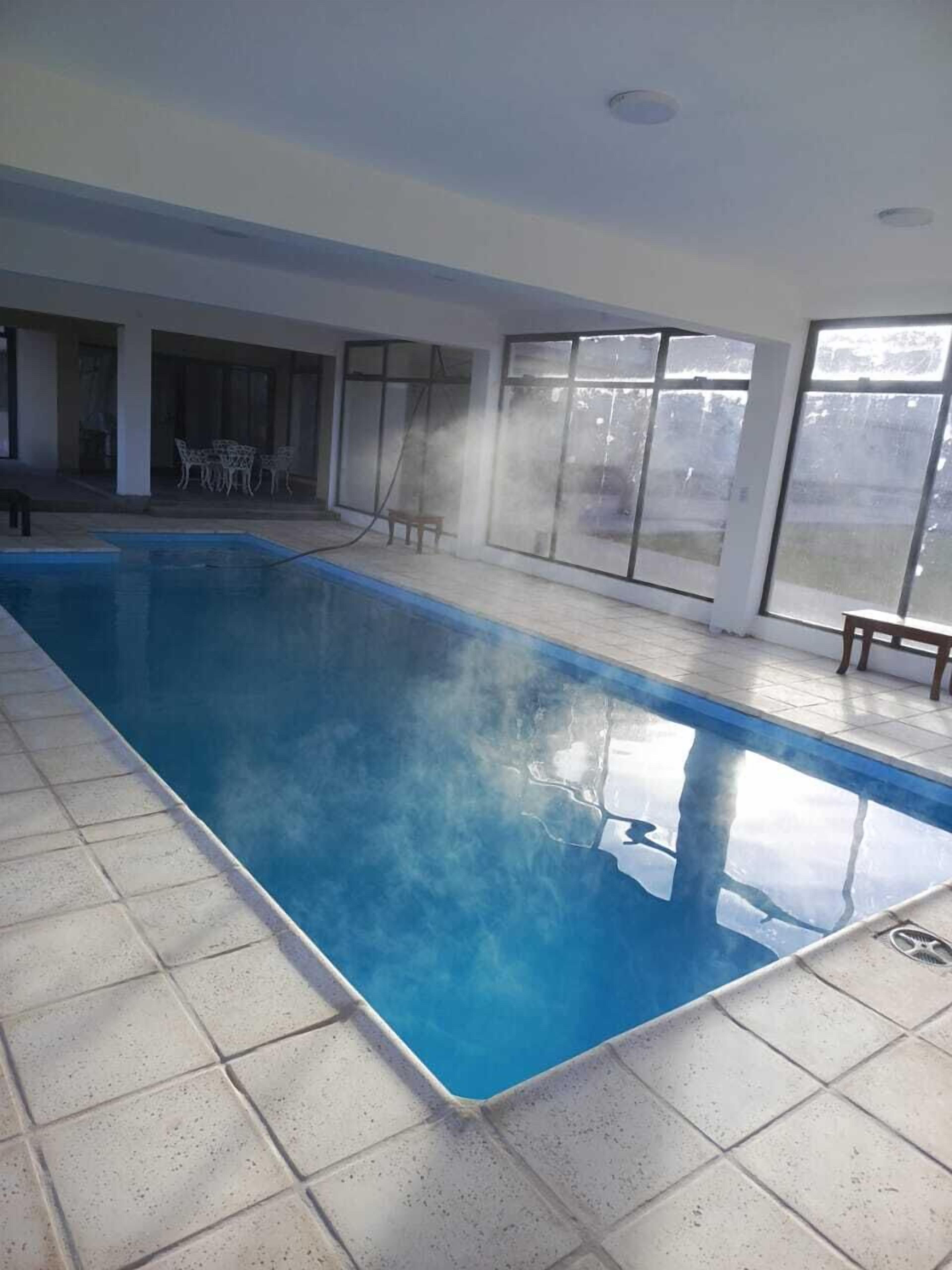 Indoor pool, outdoor pool, sun loungers