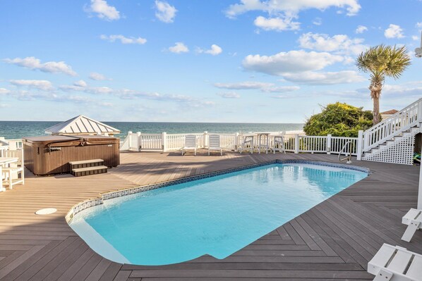 Piscine extérieure, piscine chauffée