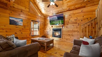 Smart TV, fireplace, Netflix, Hulu
