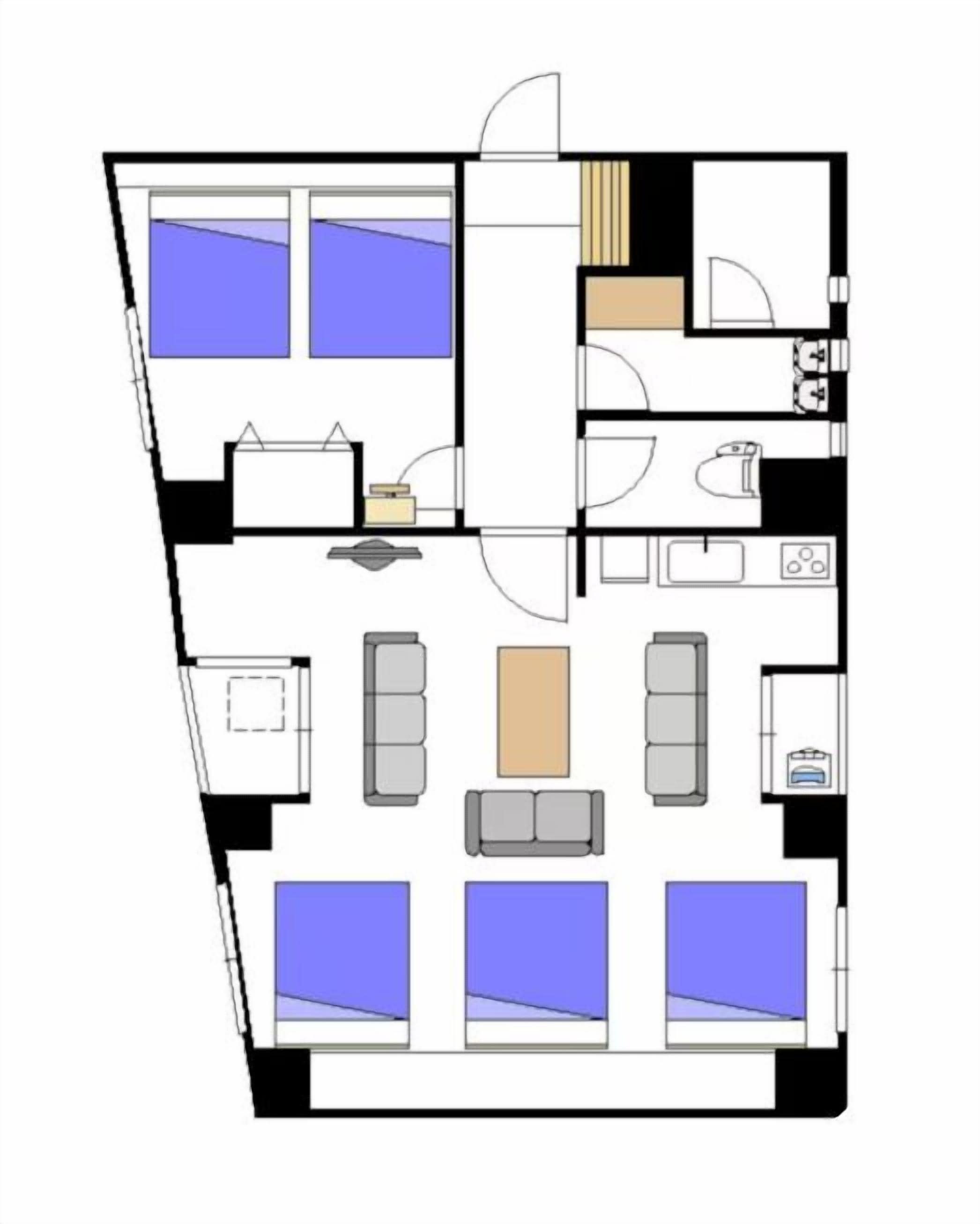 1 quarto, espaço de trabalho para notebook, cortinas blackout