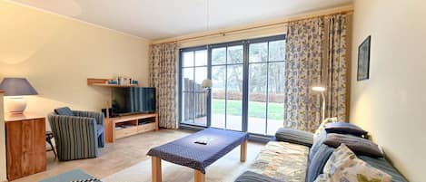 TV, DVD player, stereo