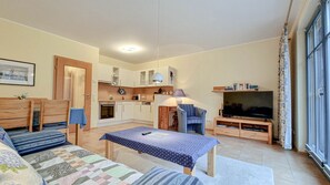 TV, DVD player, stereo