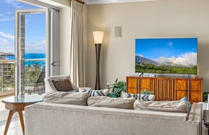 TV, DVD player, stereo