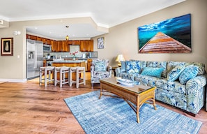 Smart TV, DVD player, stereo, offices - Maui Resort Rentals: Honua Kai Hokulani 437 - Spacious 4th Floor Partial Ocean View Studio! (Lahaina)