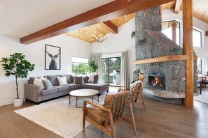 TV, fireplace, offices