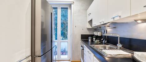 Fridge, oven, stovetop, dishwasher