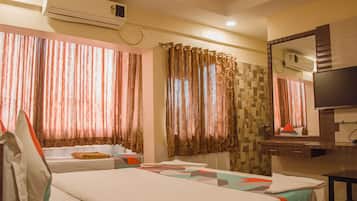 Desk, free WiFi, bed sheets