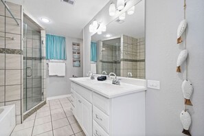 Bathtub, hair dryer, towels