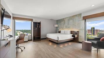 Individually decorated, individually furnished, desk, laptop workspace