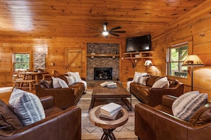 TV, fireplace, ping pong
