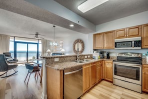 Fridge, microwave, oven, stovetop - 🌴🌞Lazy River + Indoor/Outdoor Pools | Oceanfront | South Wind 403 (Myrtle Beach)
