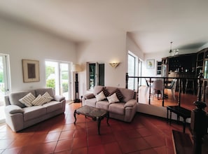 Villa, 3 Bedrooms, Private Pool | Living area | 32-inch flat-screen TV with satellite channels, DVD player - Quinta do Rosal (Lagoa)