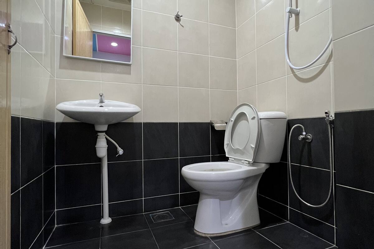 deluxe double room, non smoking, city view | bathroom | shower, hydromassage showerhead, bidet, towels