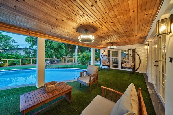 Outdoor pool, a heated pool